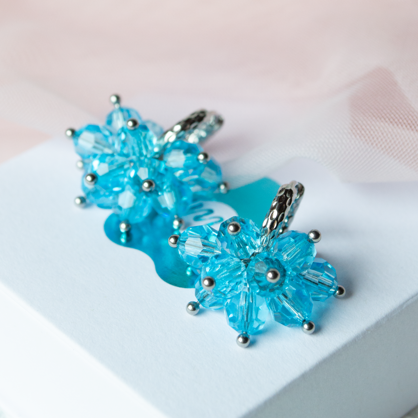 Crystal Pom Pom- aqua, teräs