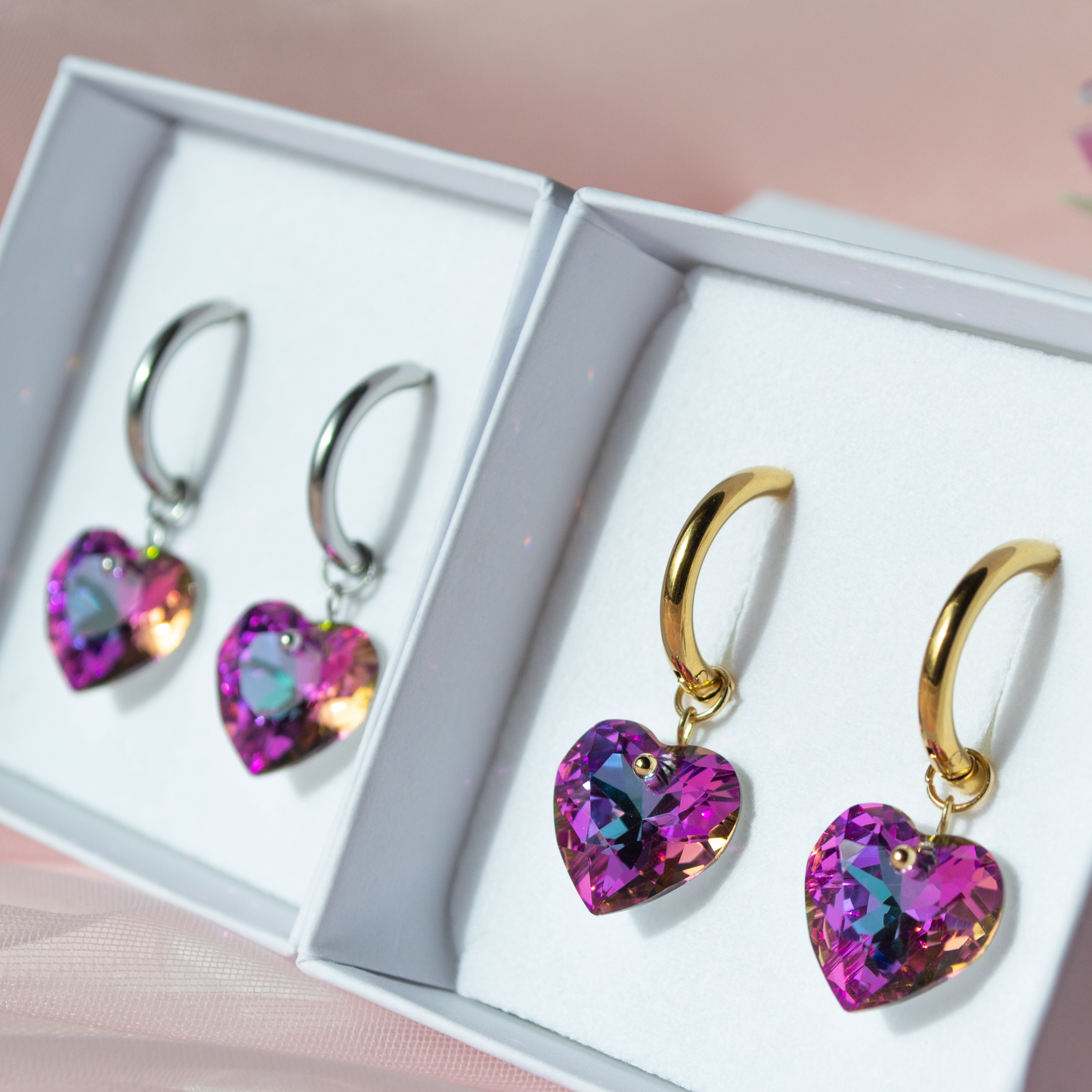 Sweetheart Hoops- Cosmic Heart, golden/steel