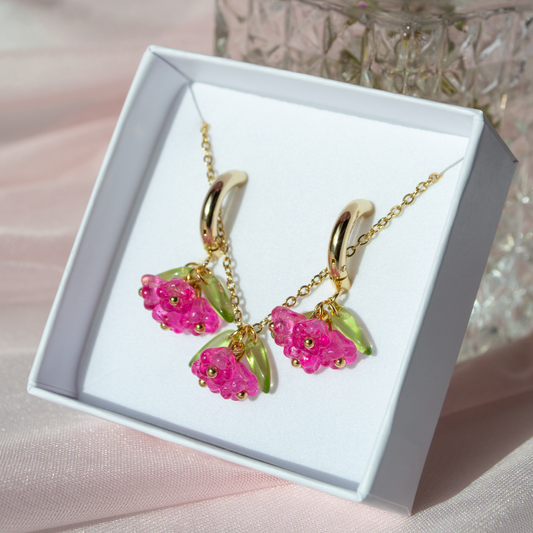 Tiny Flower Set- hot pink
