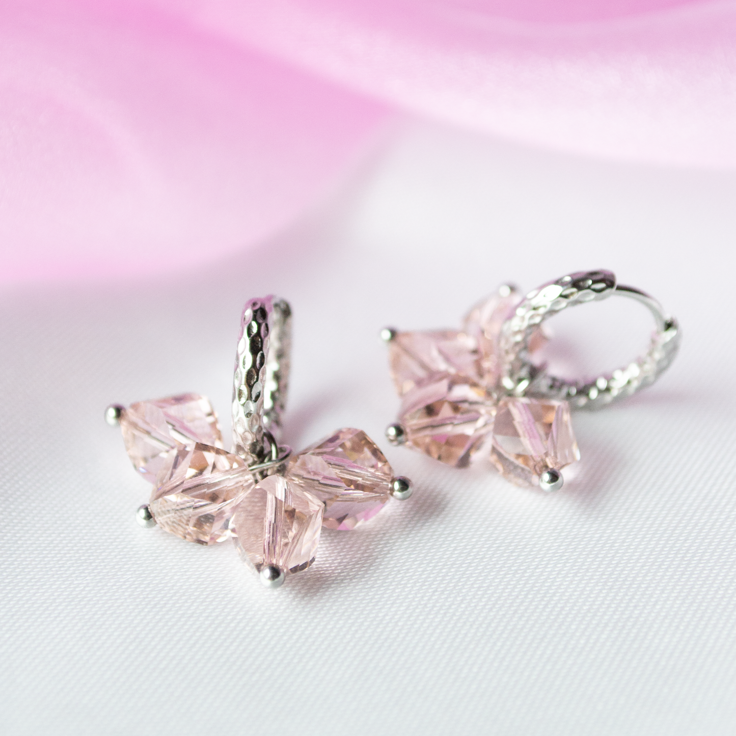 Crystal Cluster- vintage pink, steel