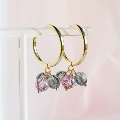 Sparkle Hoops- black & pink