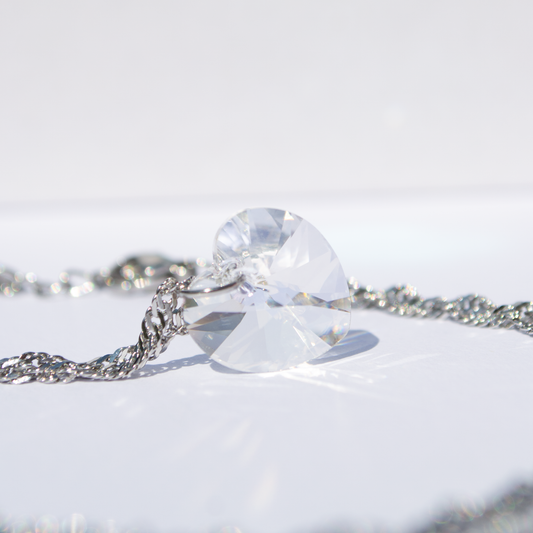 Sweetheart Twist necklace- Big Heart, steel