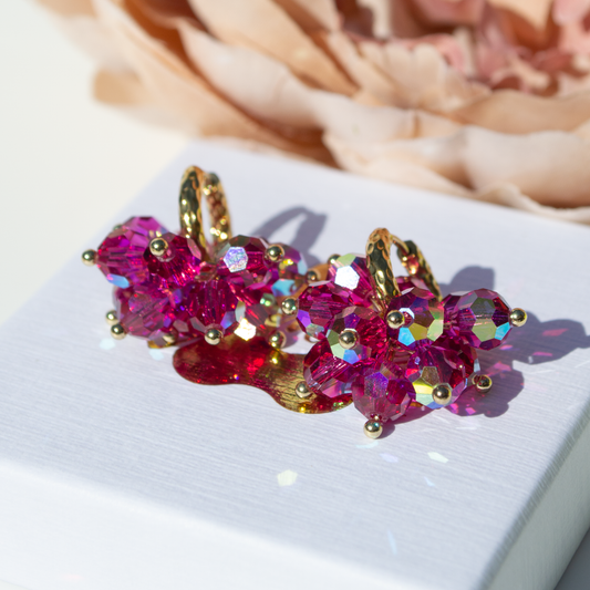 Crystal Pom Pom- fuchsia