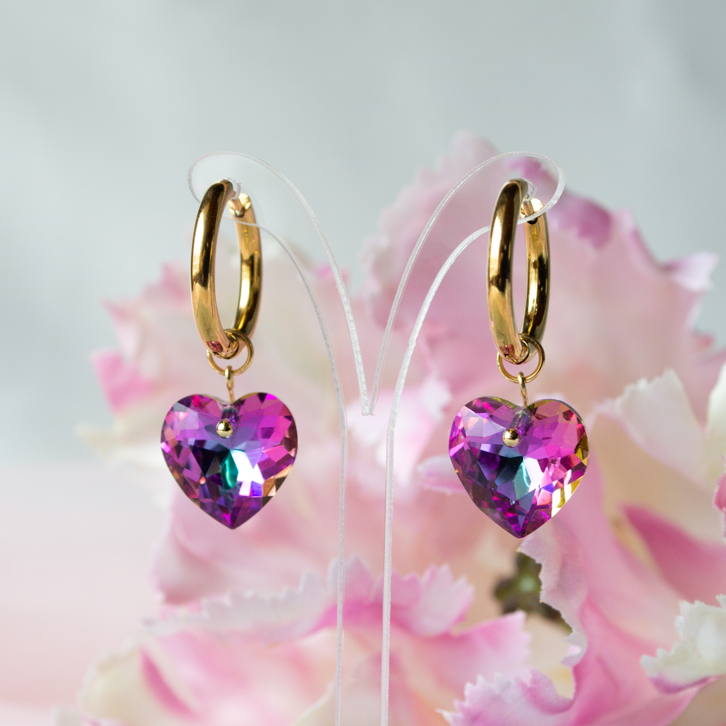 Sweetheart Hoops- Cosmic Heart, golden/steel