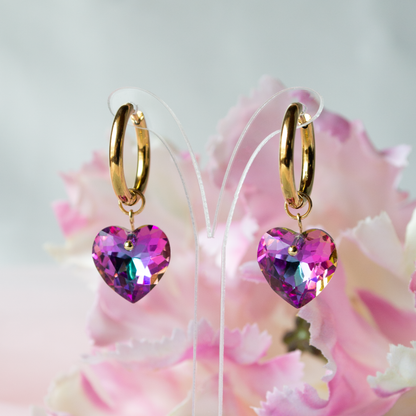 Sweetheart Hoops- Cosmic Heart, golden/steel