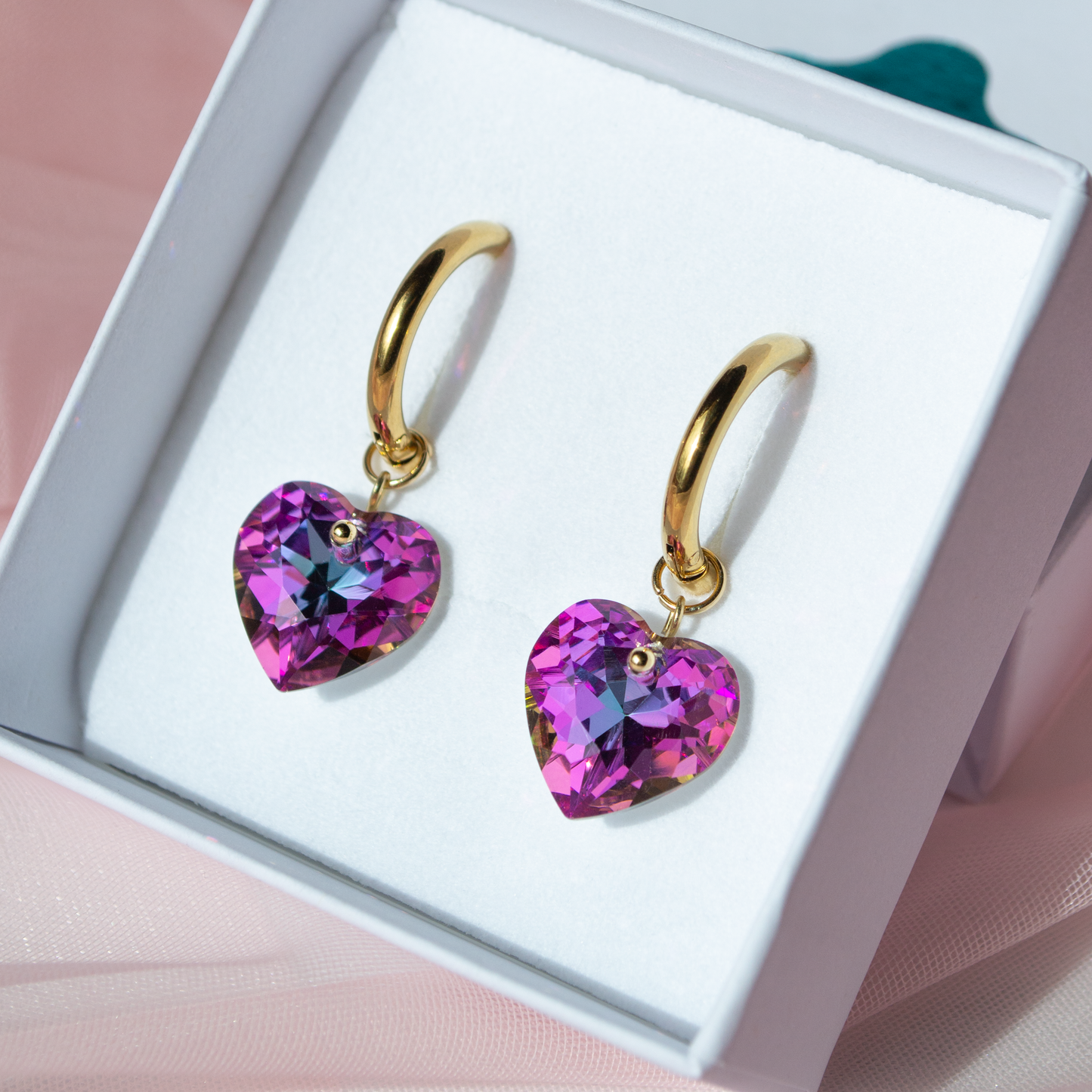 Sweetheart Hoops- Cosmic Heart, golden/steel