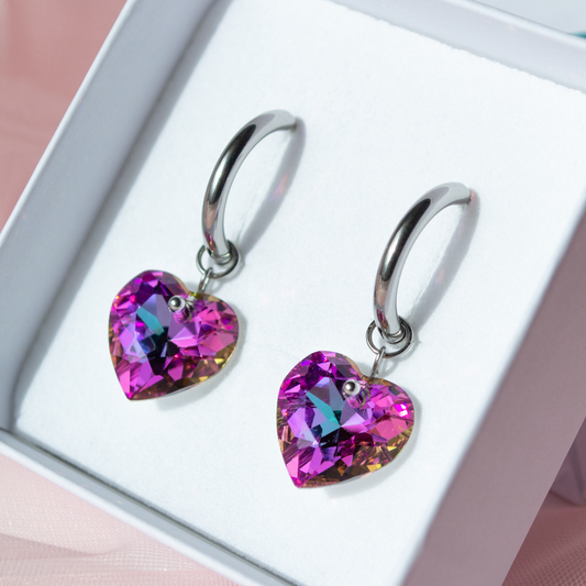 Sweetheart Hoops- Cosmic Heart, golden/steel