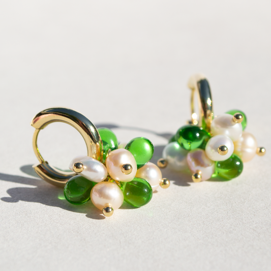 Forest Pearl Hoops